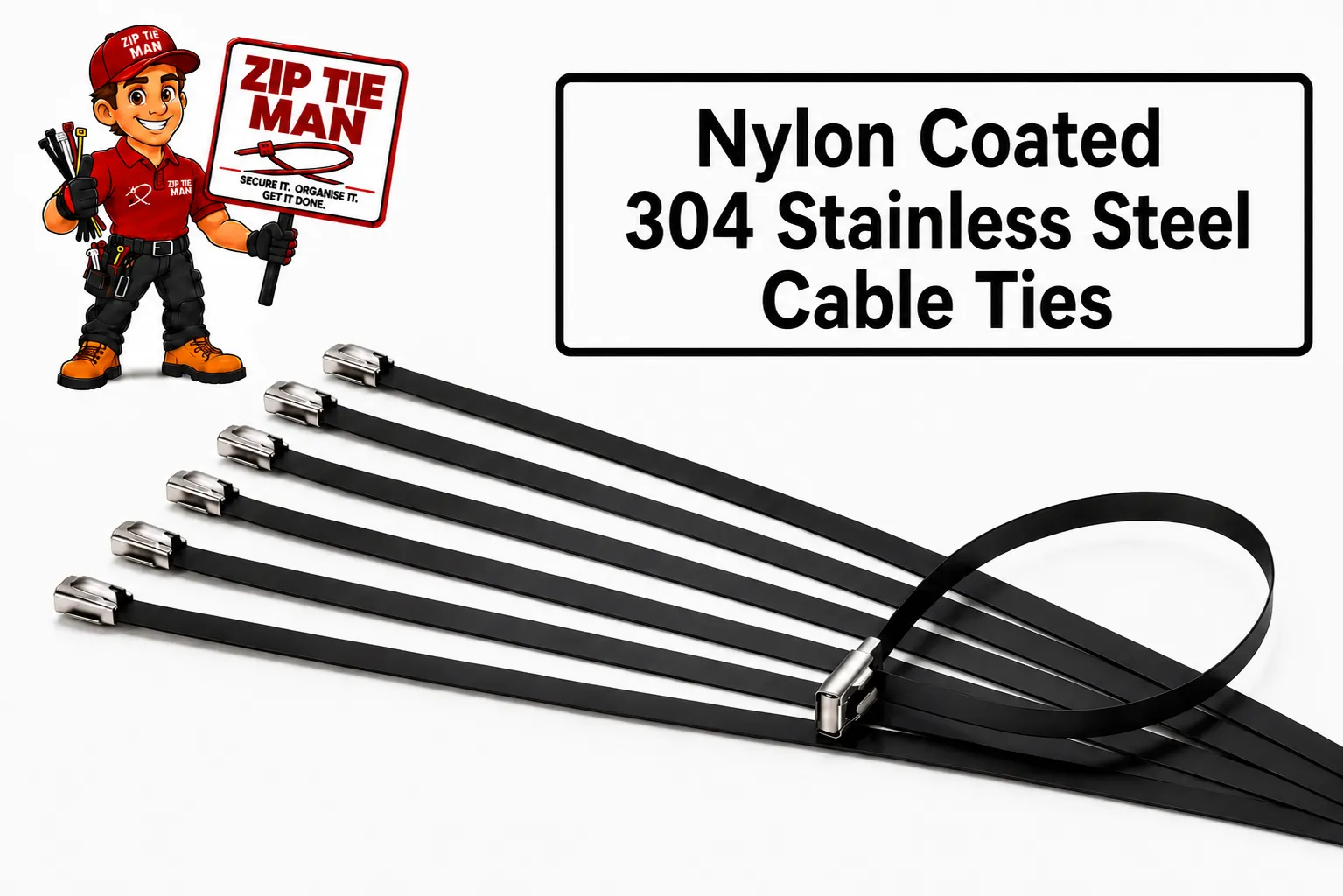 Nylon Coated 304 Stainless Steel Cable Ties